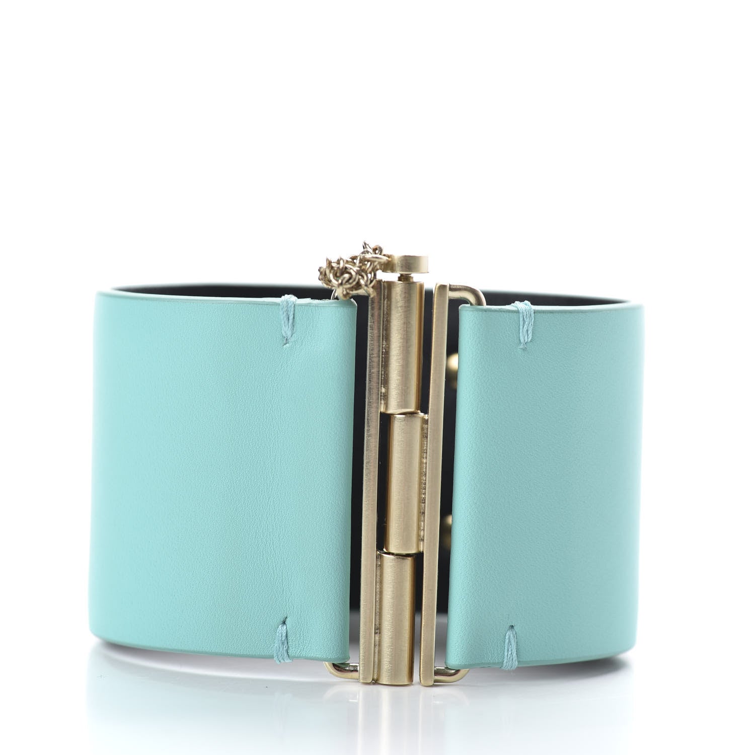 Chanel Calfskin CC Wide Cuff Light Green 3 of 7