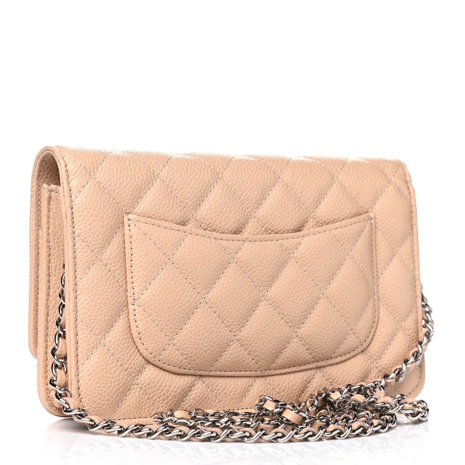 Chanel Caviar Quilted Wallet On Chain WOC Beige 2 of 5