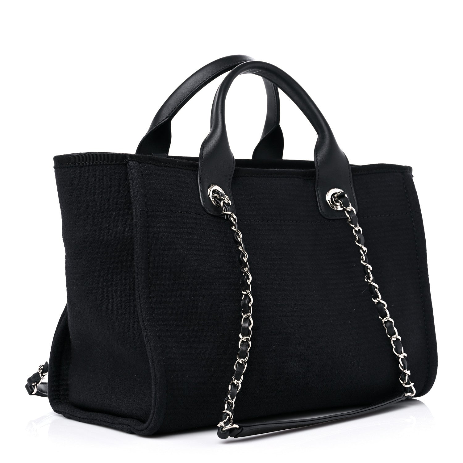 Chanel Mixed Fibers Small Deauville Tote Black 3 of 9