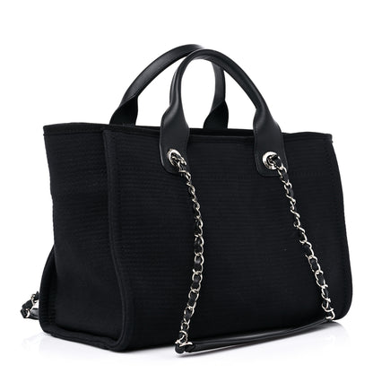 Chanel Mixed Fibers Small Deauville Tote Black 3 of 9
