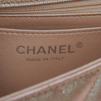Chanel Metallic Caviar Chevron Quilted Mini Rectangular Flap Rose Gold 6 of 7