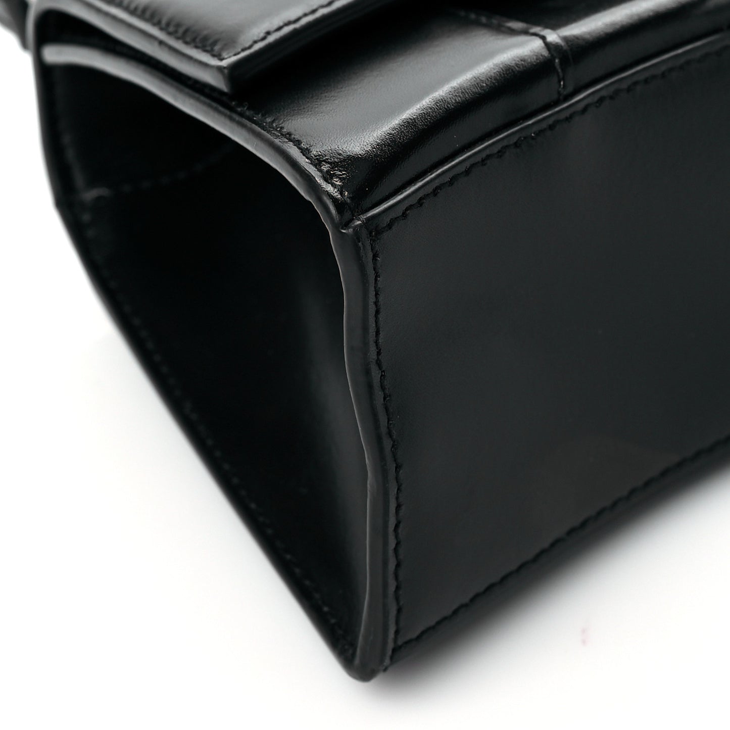 Box Calfskin Graffiti Logo Hourglass Top Handle Bag XS Black Silver