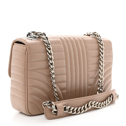 Prada Soft Calfskin Impunture Diagramme Medium Chain Flap Shoulder Bag Cipria 2 of 10
