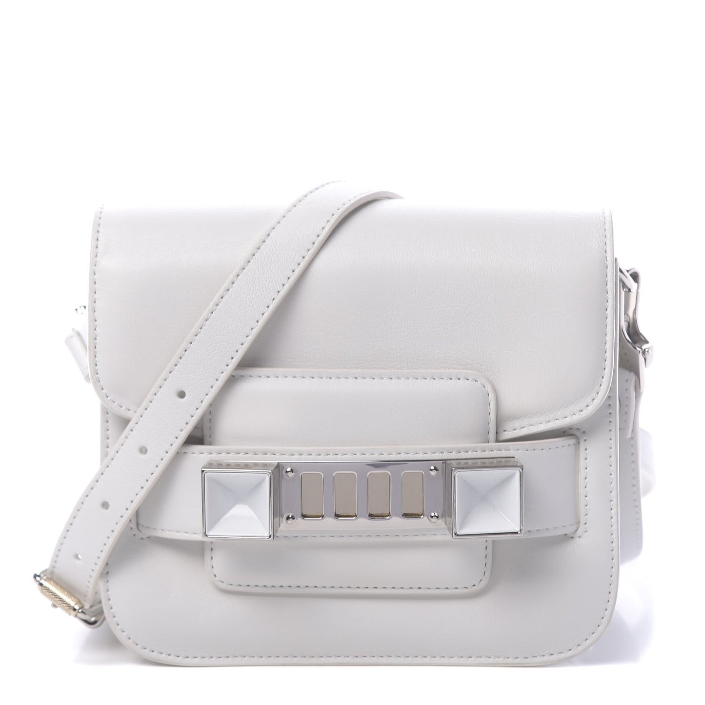 Calfskin Tiny PS11 Classic Shoulder Bag White