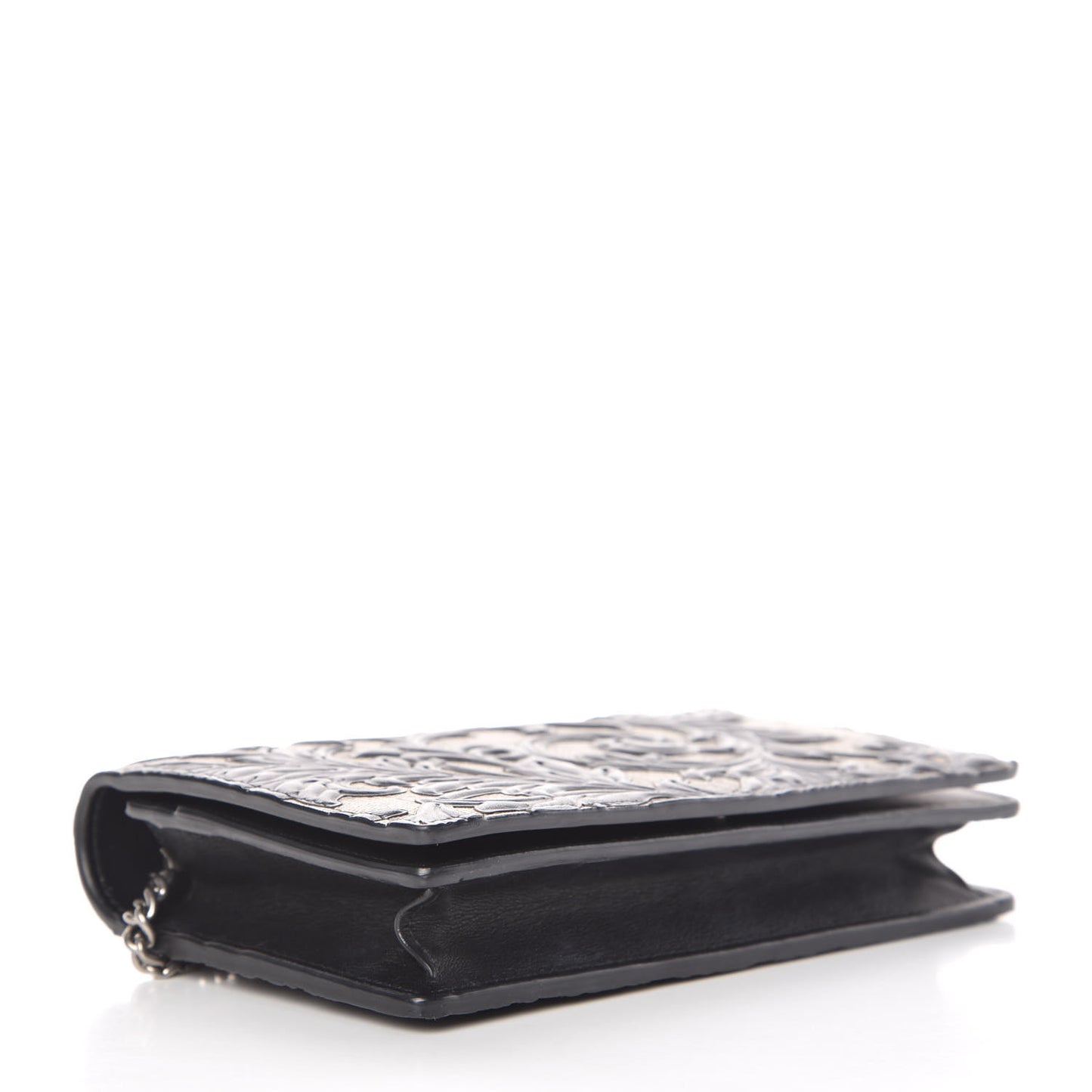GG Supreme Monogram Arabesque Chain Wallet Black