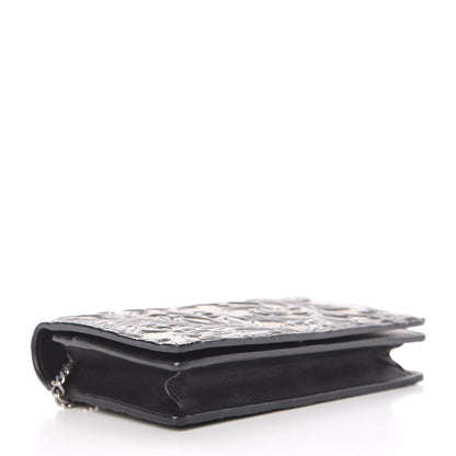 Gucci GG Supreme Monogram Arabesque Chain Wallet Black 4 of 10