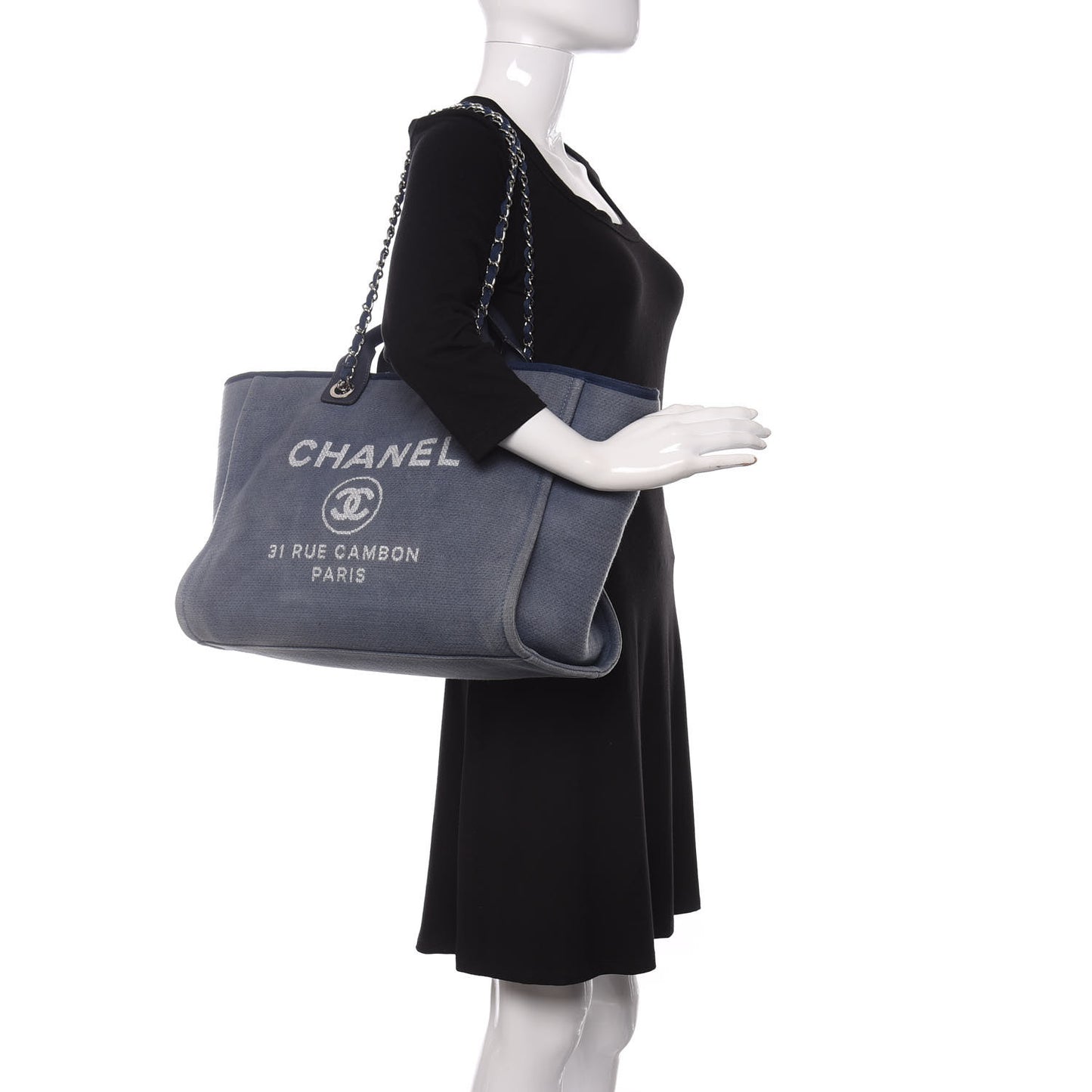 Canvas Medium Deauville Tote Blue
