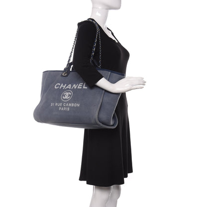 Chanel Canvas Medium Deauville Tote Blue 2 of 10