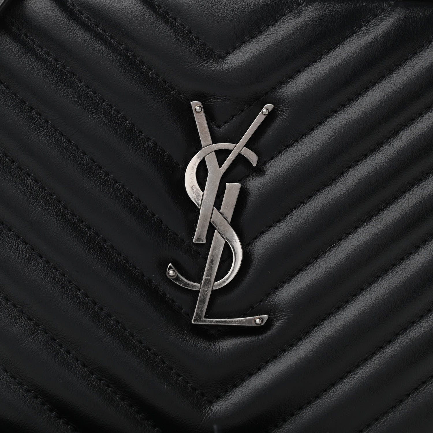 Saint Laurent Calfskin Matelasse Monogram Lou Camera Bag Black 7 of 9