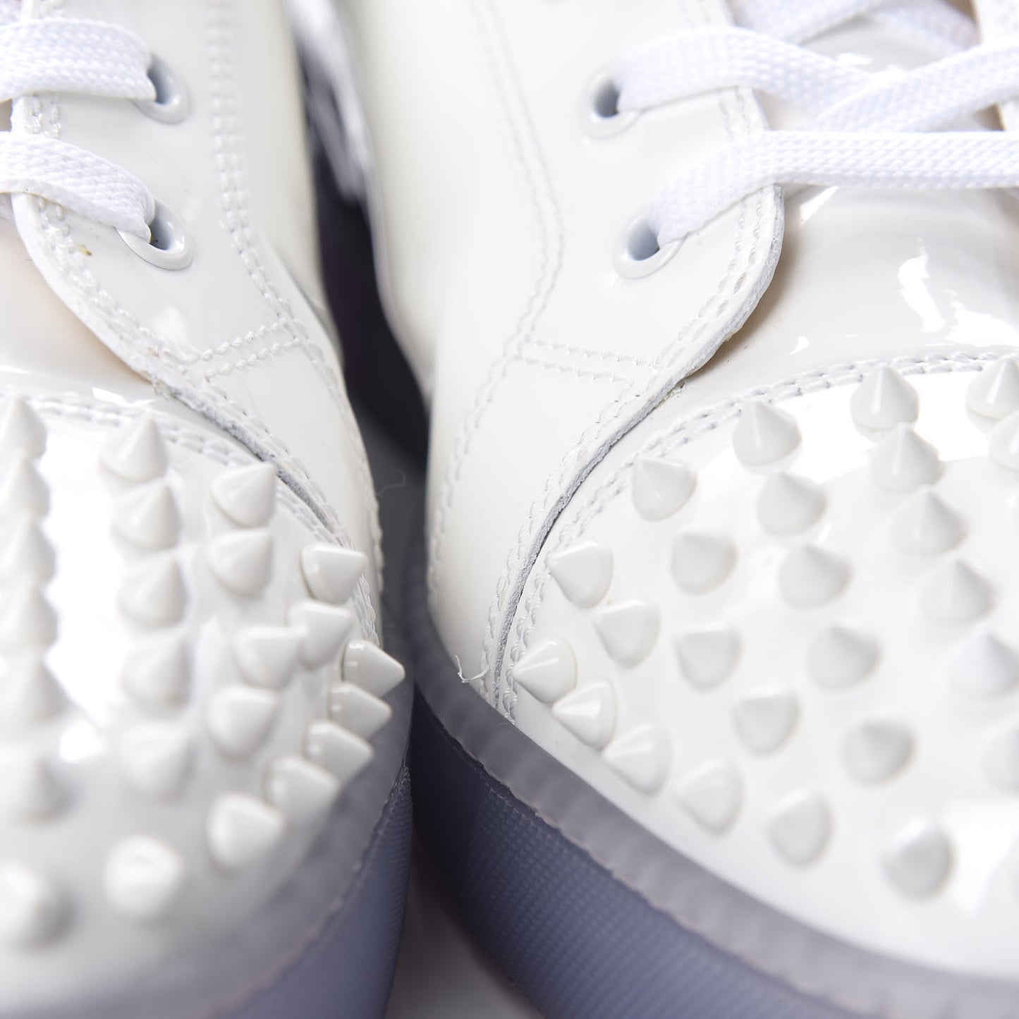 Patent Spikes Mens Lou Flat Sneakers 45 White Blue Black