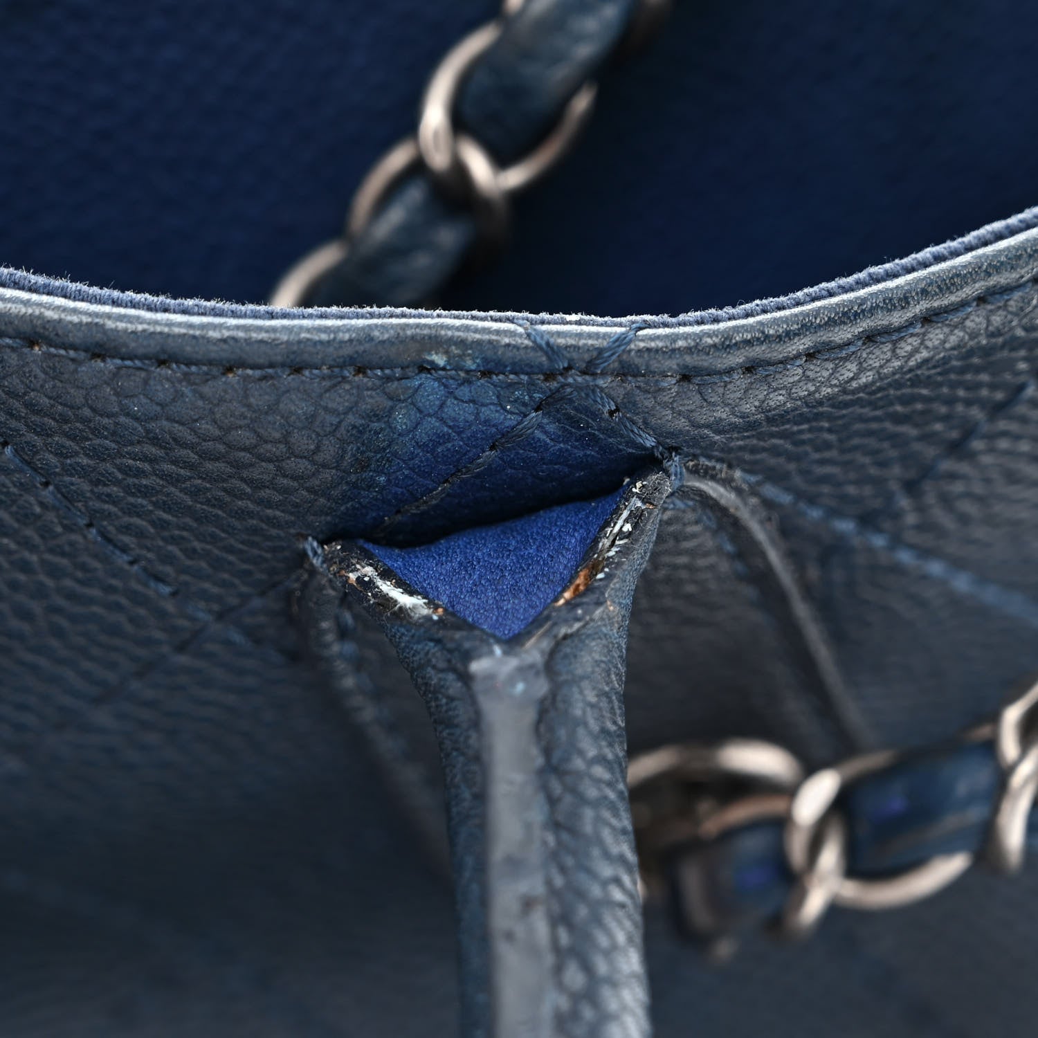 Chanel Grained Vegetal Calfskin Urban Shopping Tote Blue 15 of 19