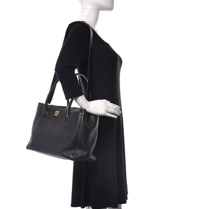 Chanel Calfskin Cerf Executive Shopper Tote Black 2 of 12