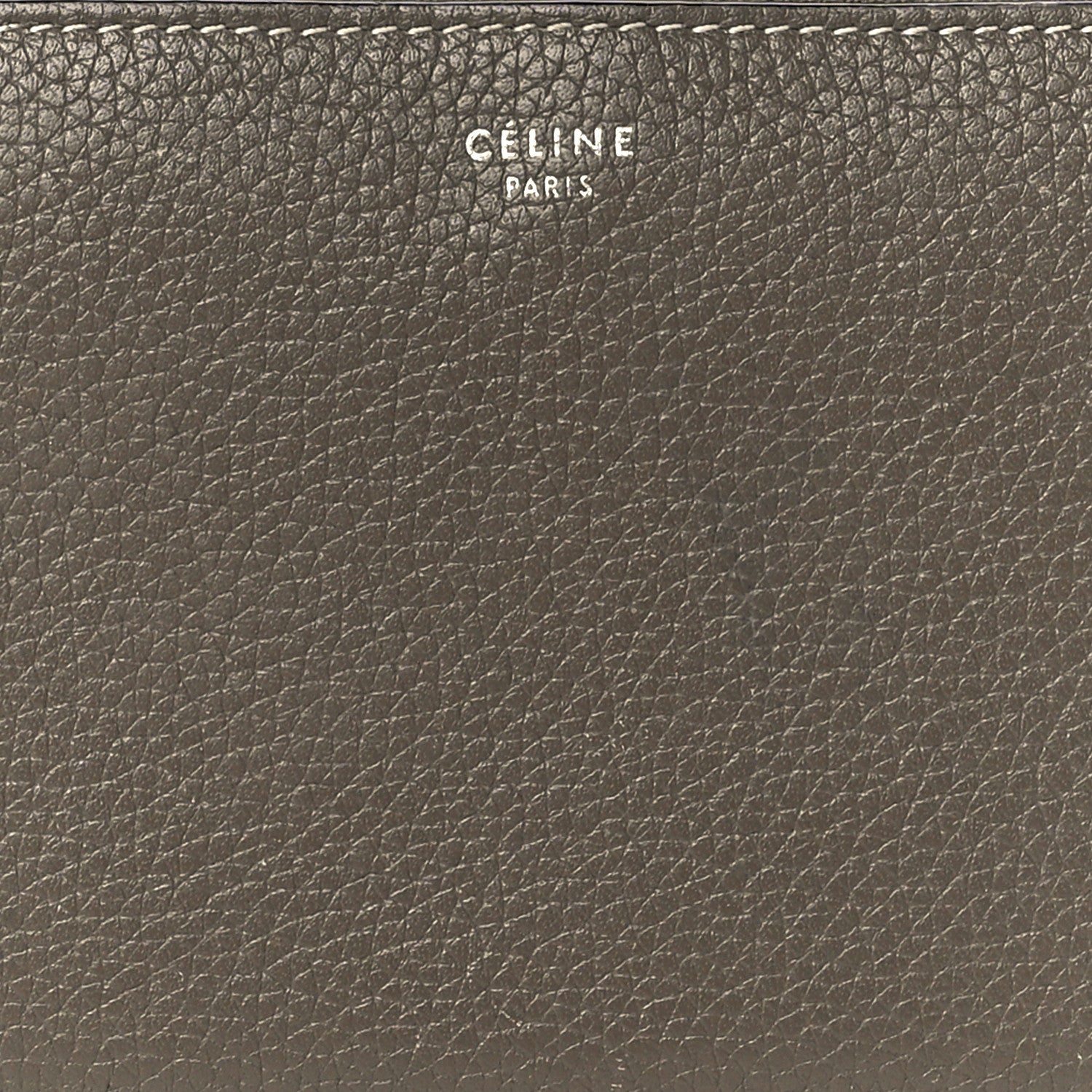 Celine Drummed Calfskin Large Zip Around Multifunction Wallet Souris 9 of 12