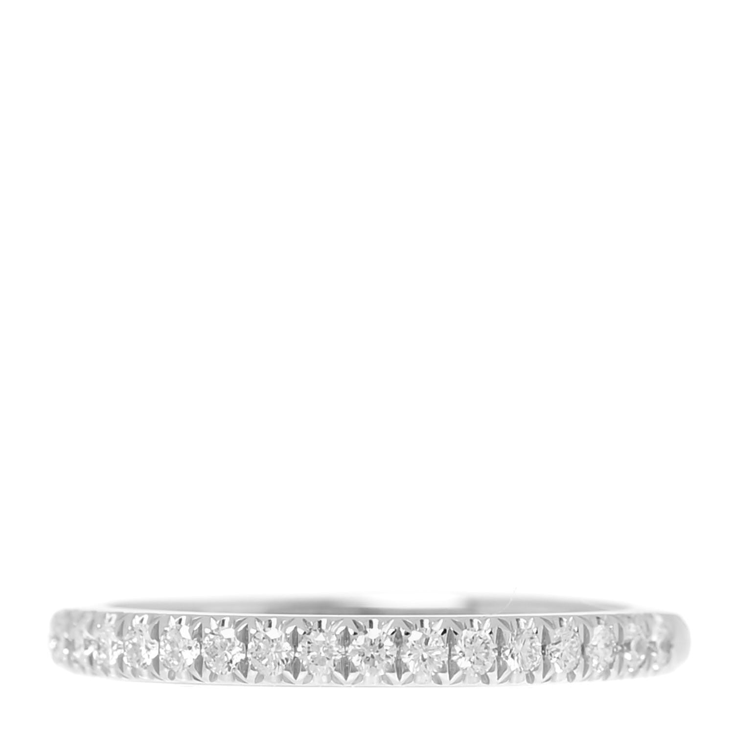 Tiffany Platinum Diamond .17ctw Soleste Half Eternity Band Ring 48 4.5 1 of 4
