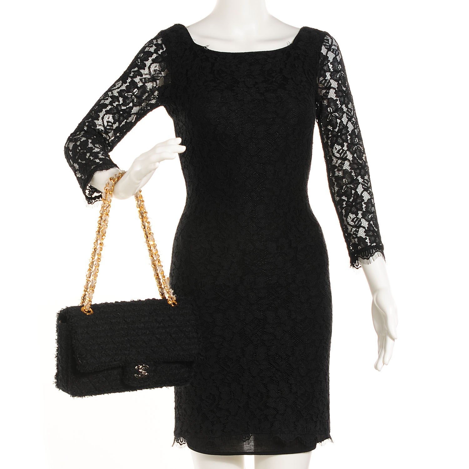 Chanel Tweed Medium Single Flap Black 2 of 8