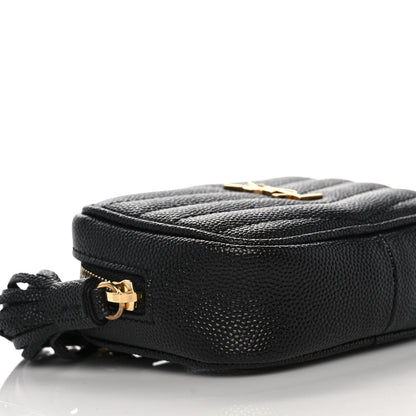 Saint Laurent Grain De Poudre Matelasse Monogram Baby Lou Camera Bag Black 8 of 11