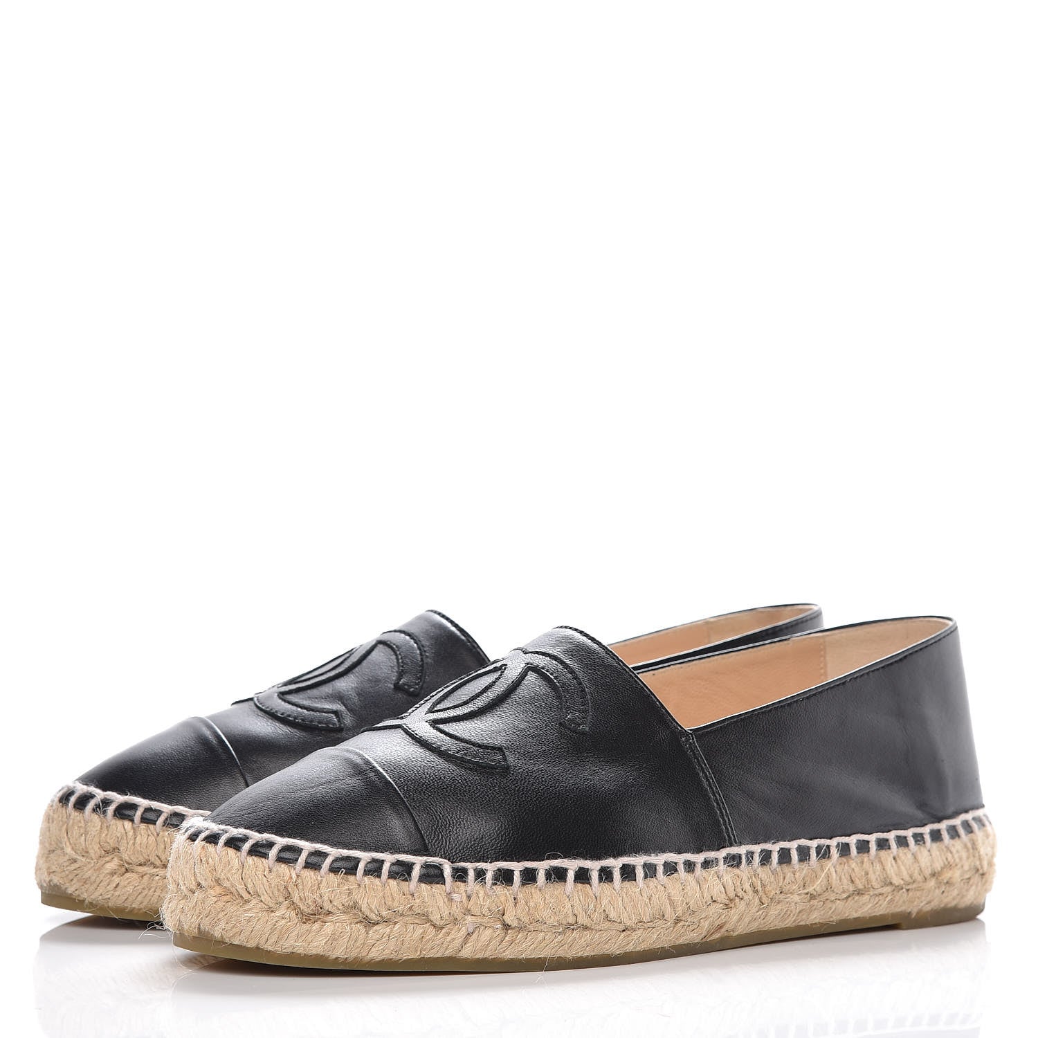 Chanel Lambskin CC Espadrilles 36 Black 3 of 11