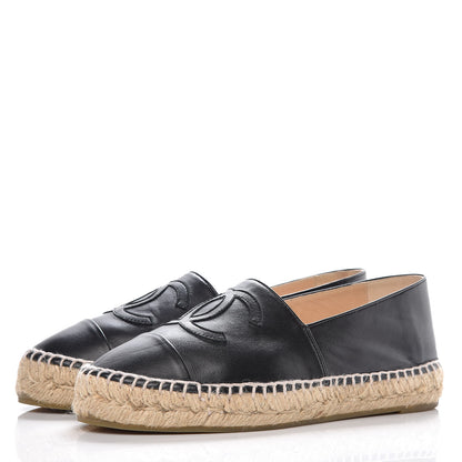 Chanel Lambskin CC Espadrilles 36 Black 3 of 11