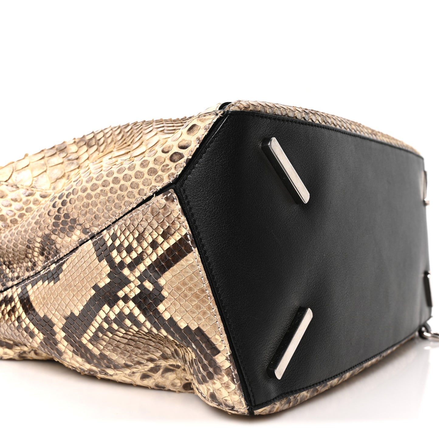 Snakeskin Large Puzzle Bag Black