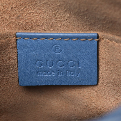 Gucci Calfskin Matelasse Mini GG Marmont Chain Shoulder Bag Clear Sky Blue 6 of 11