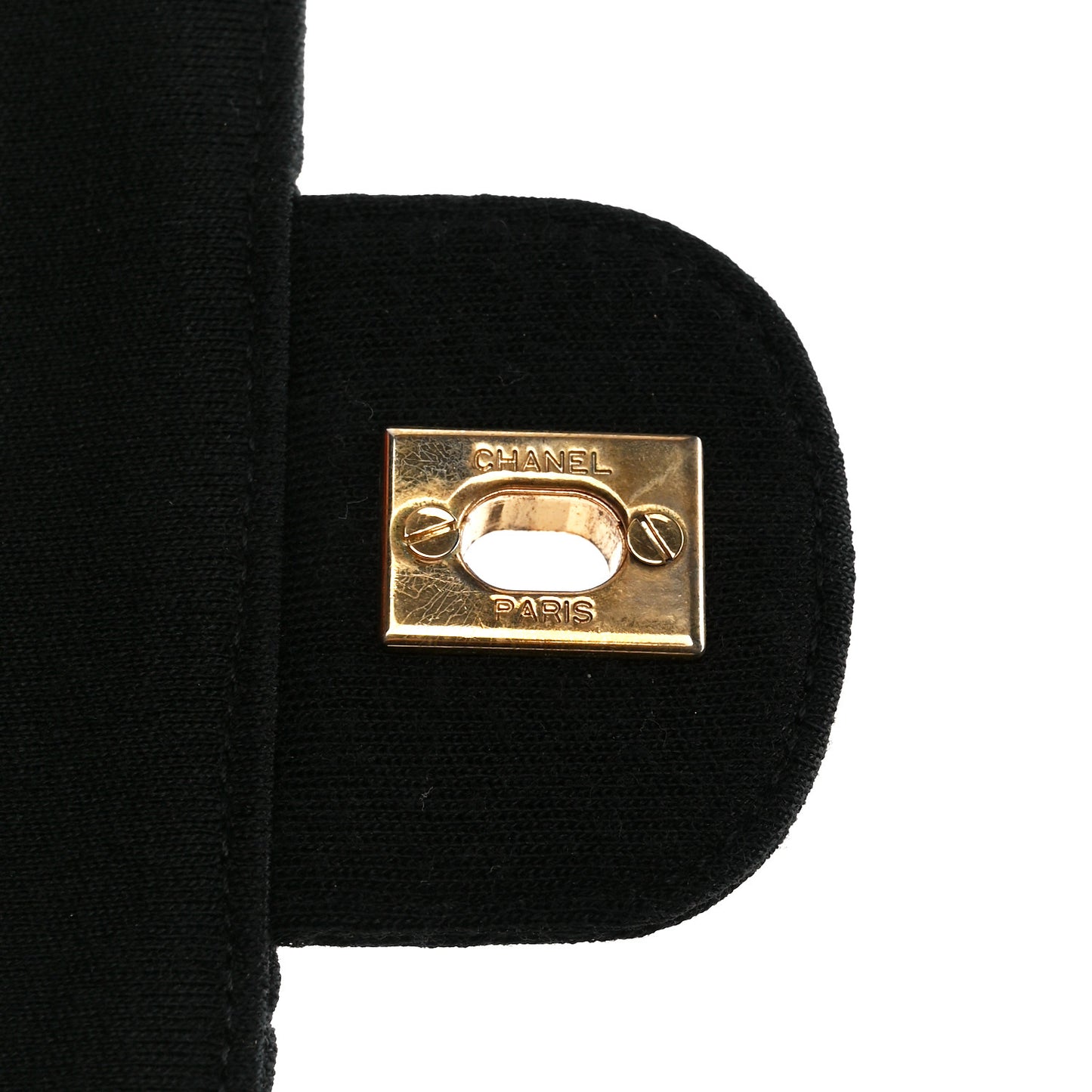 Jersey Quilted Medium Double Flap Black