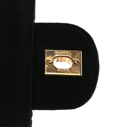 Chanel Jersey Quilted Medium Double Flap Black 7 of 11