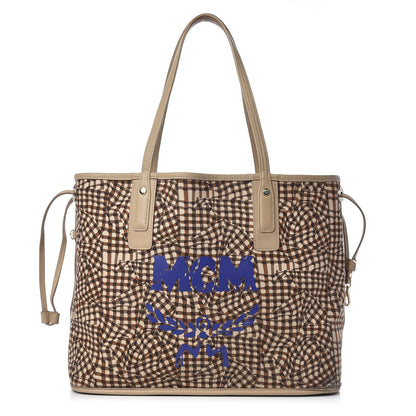 MCM Visetos Medium Liz Reversible Shopper Tote Beige 4 of 29