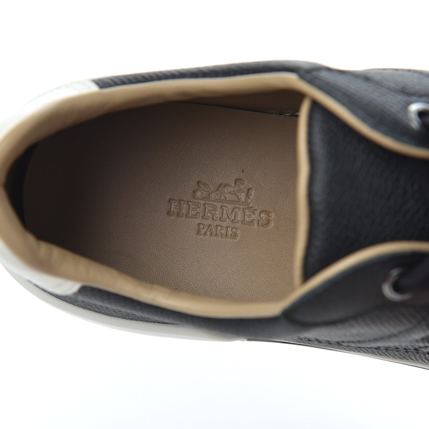 Hermes Epsom Womens Voltage Sneakers 37.5 Black White 6 of 10