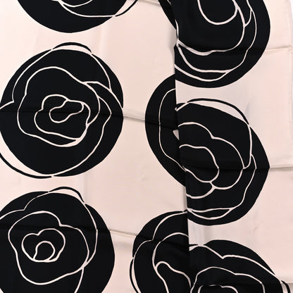 Chanel Silk CC Camellia Scarf Black White 4 of 5
