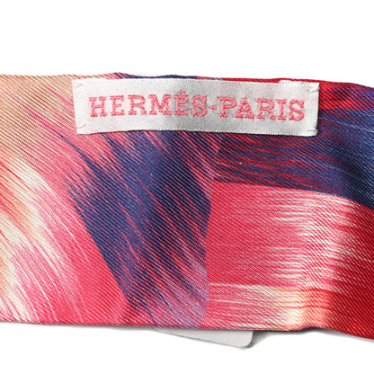 Hermes Silk Marble Silk Twilly Rose Vert Violet 4 of 6