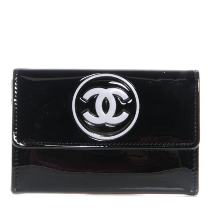 Chanel Patent CC Card Holder Black White 1 of 8