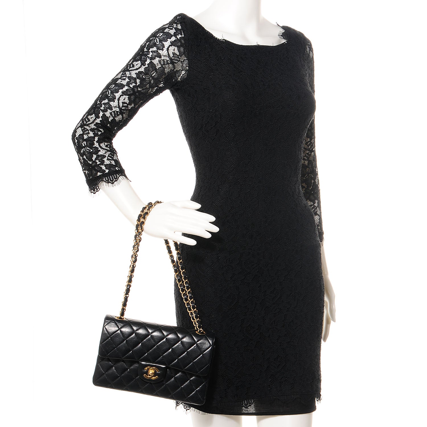 Chanel Lambskin Quilted Small Double Flap Black 2 of 8
