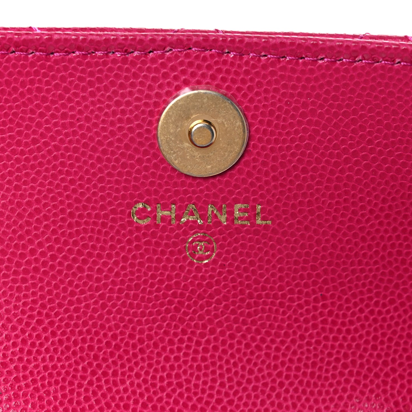 Caviar Twist Your Buttons Quilted Flap Chain Belt Bag Dark Pink