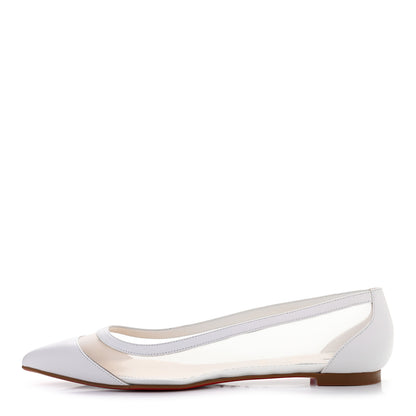 Christian Louboutin Kid Rete Galativi Flats 38.5 Version Bianco 1 of 7