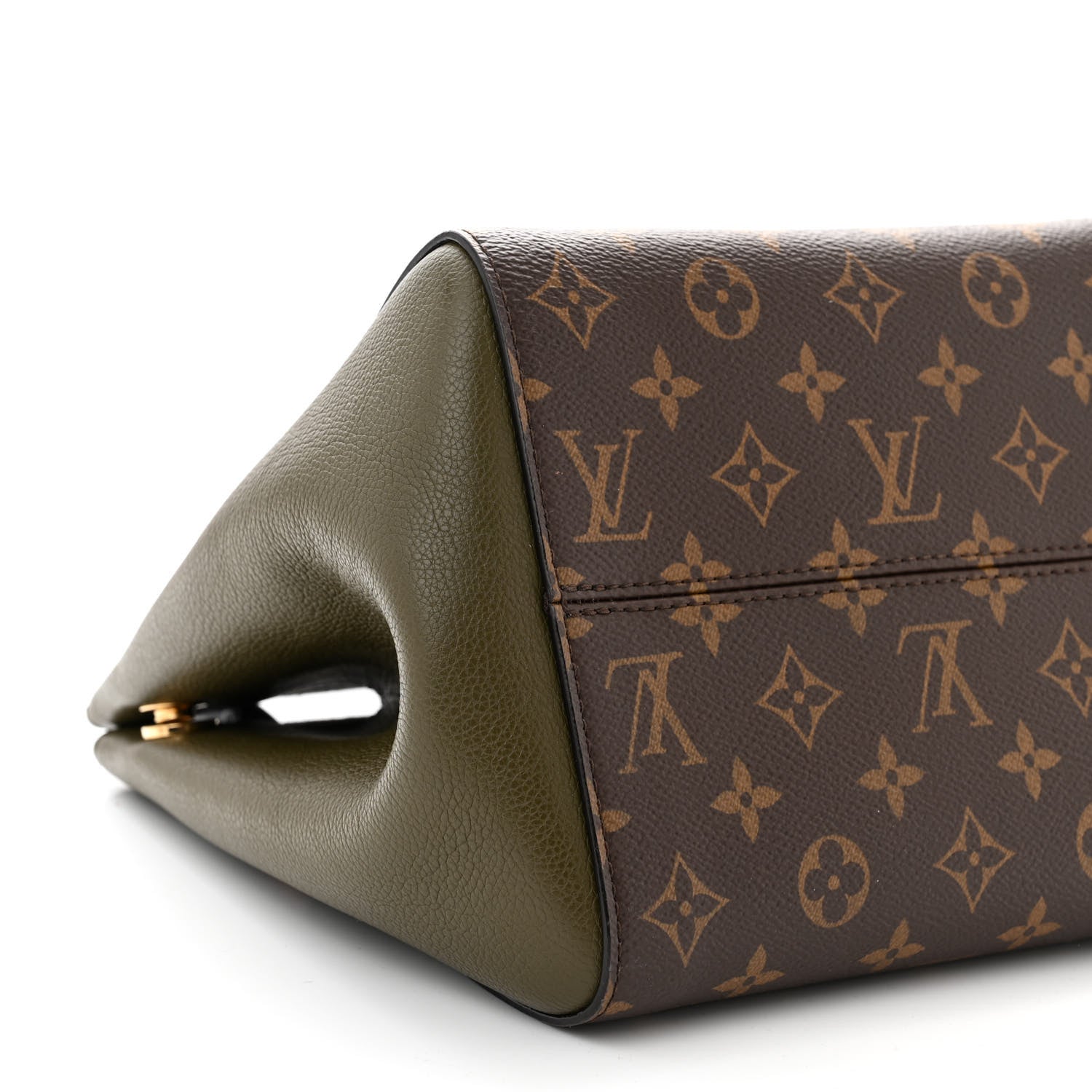 Louis Vuitton Calfskin Monogram Fold Tote PM Cream Khaki Black 8 of 9