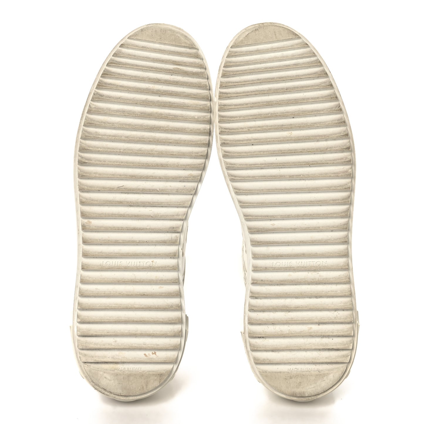 Calfskin Monogram Debossed Time Out Sneakers 39.5 White Gold