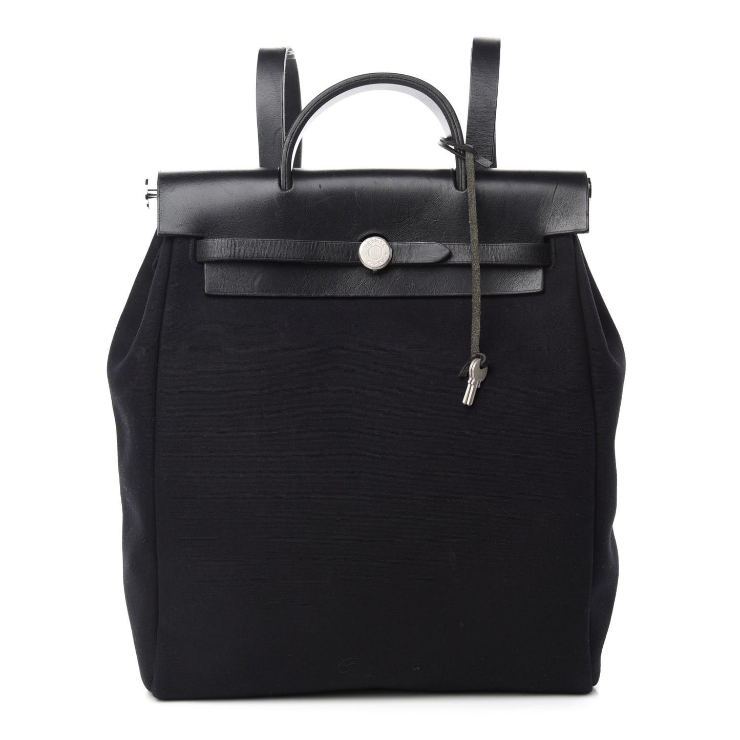 Toile Vache Calfskin Herbag 30 PM Backpack Black