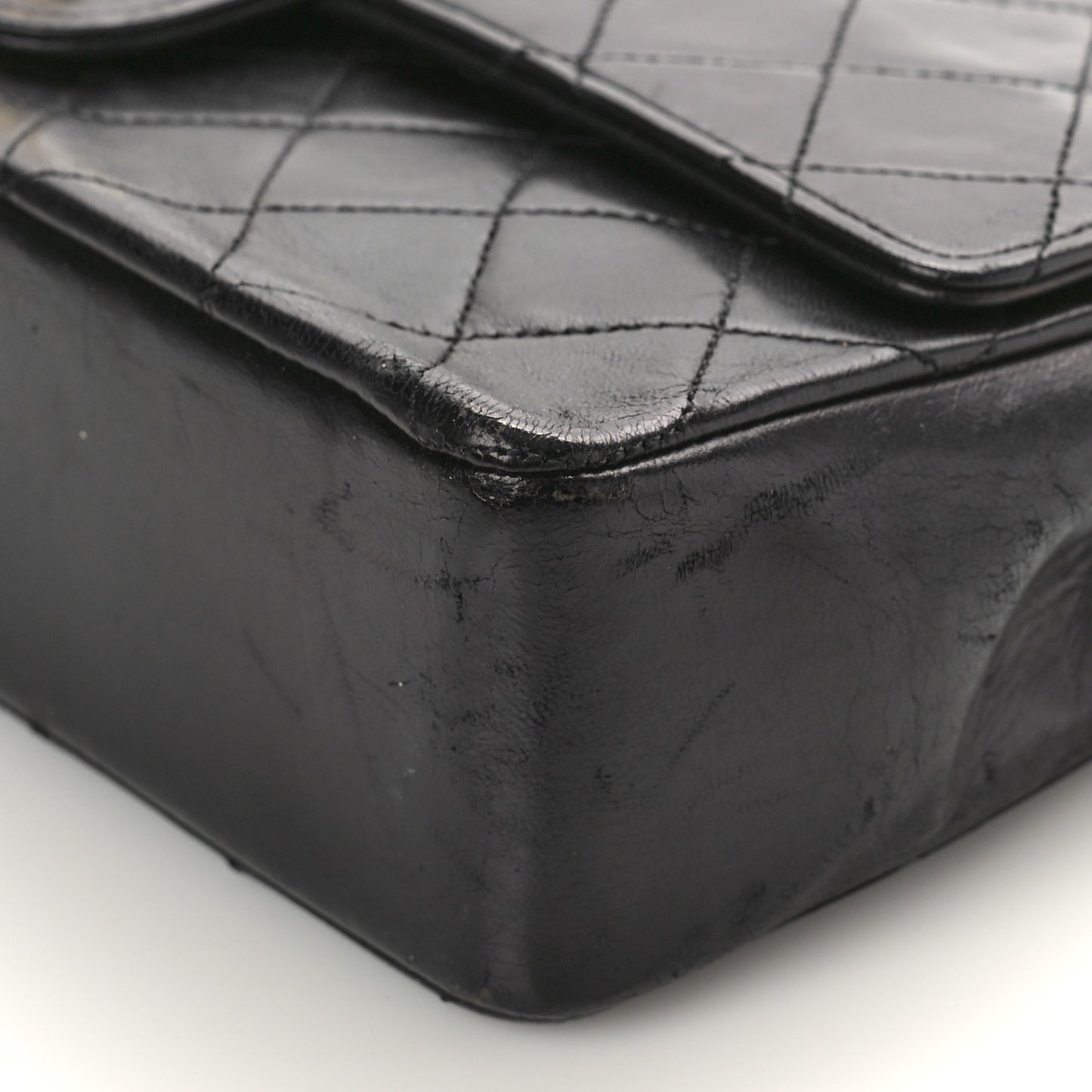 Lambskin Quilted Medium Double Flap Black