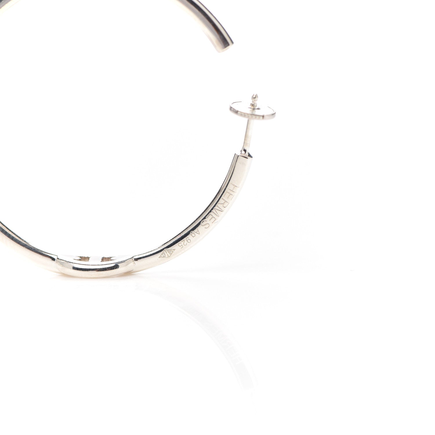 Hermes Sterling Silver GM Chain d'Ancre Enchainee Hoop Earrings 4 of 5