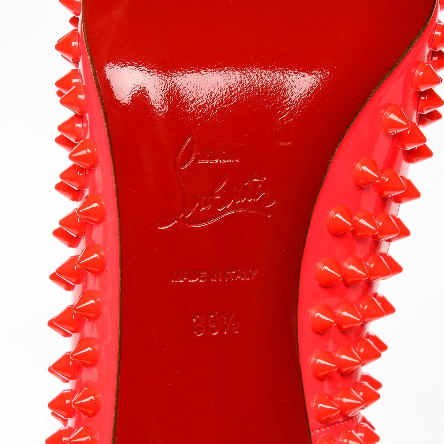 Christian Louboutin Patent Pigalle Spikes 100 Pumps 39.5 Fluo Rose Paris 6 of 10