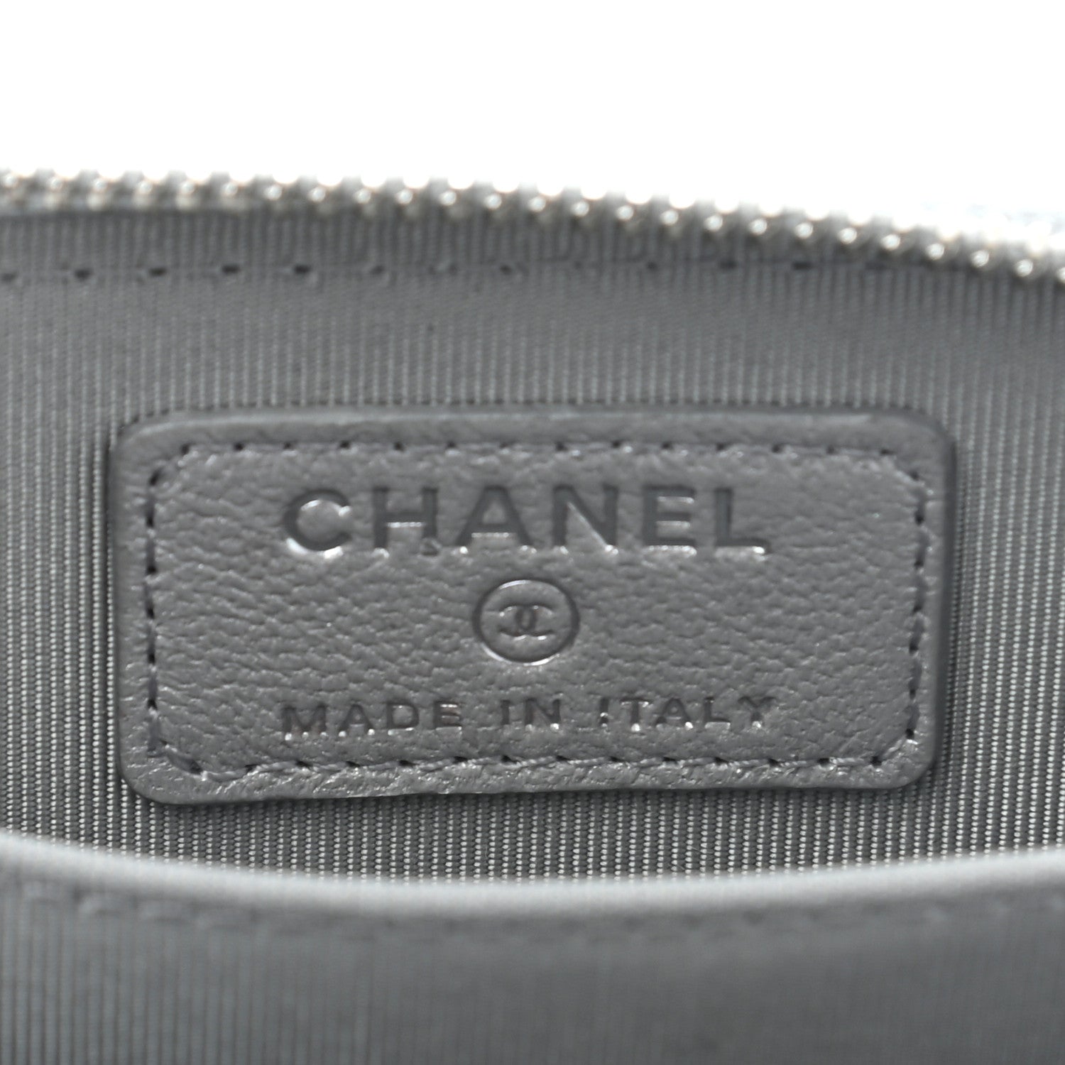 Chanel Glittered Metallic Caviar Quilted Zip Coin Purse Wallet Silver 6 of 7