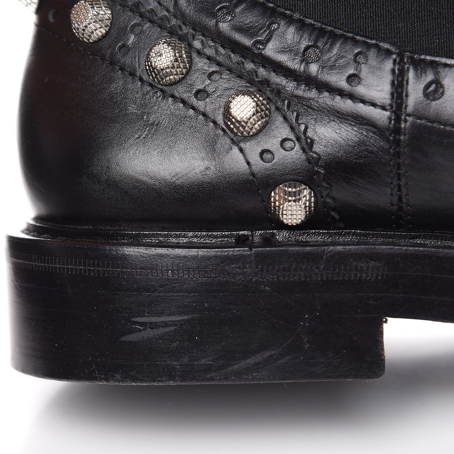 Calfskin Womens Studded Chelsea Boots 40 Black