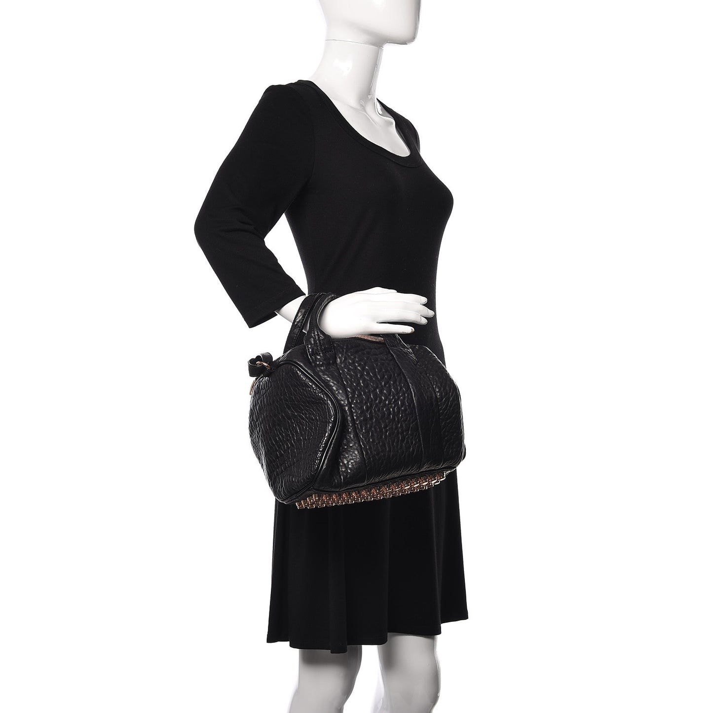 Pebbled Lambskin Rockie Black Rose Gold Hardware
