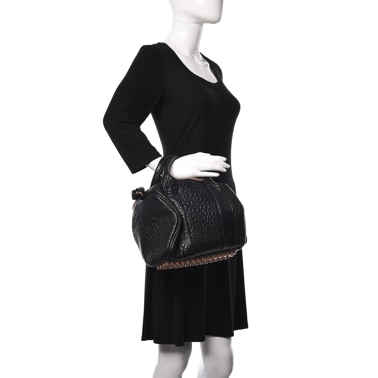 Alexander Wang Pebbled Lambskin Rockie Black Rose Gold Hardware 2 of 10