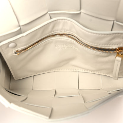 Bottega Veneta Lambskin Maxi Intrecciato Cassette Crossbody Bag White 5 of 8