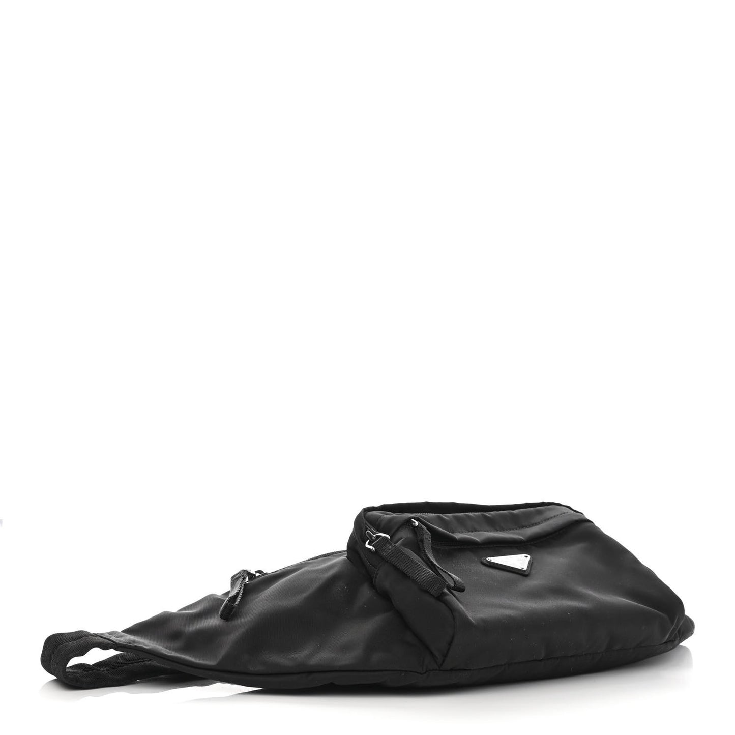 Tessuto Nylon Double Pocket Belt Bag Black