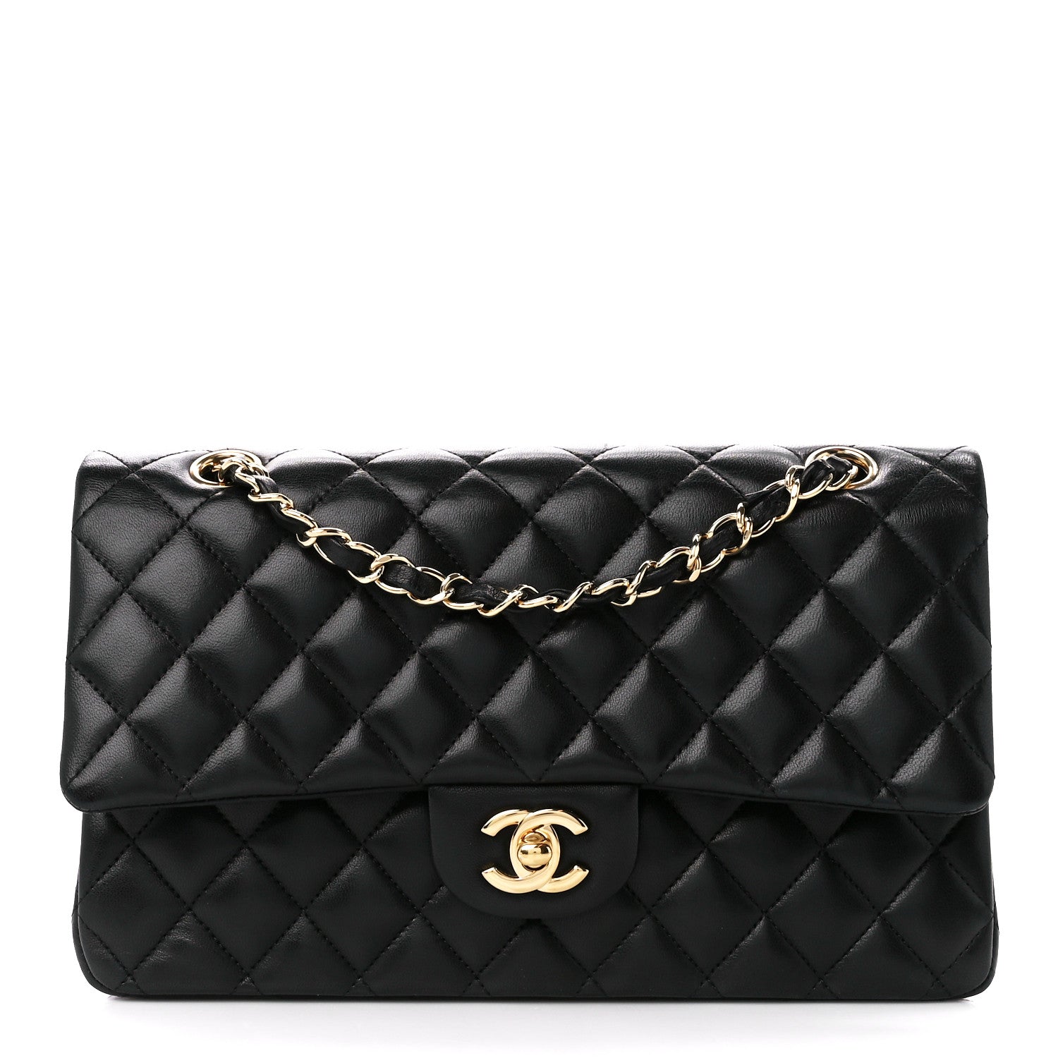 Chanel Lambskin Quilted Medium Double Flap Black 1 of 11