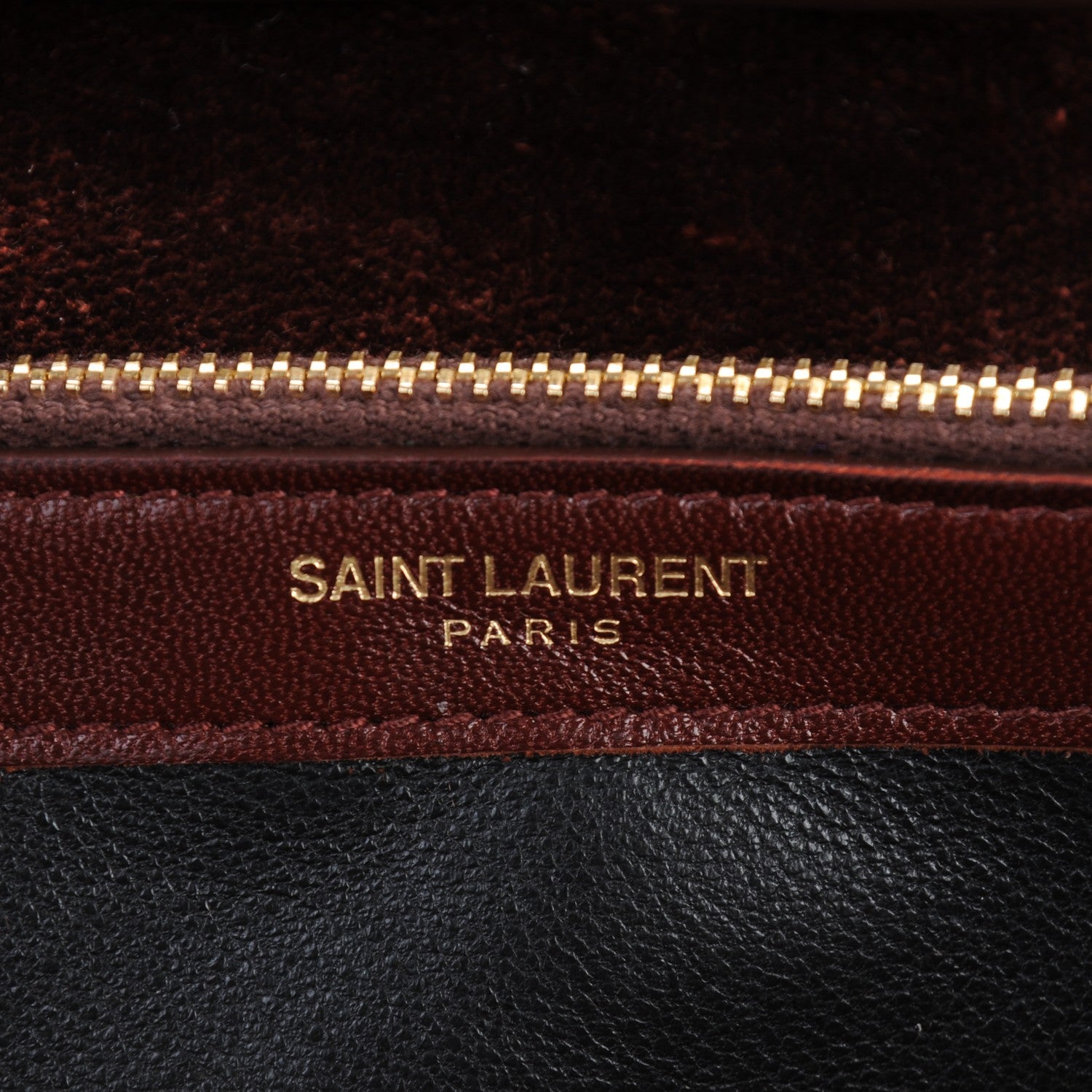 Saint Laurent Velvet Monogram Chain Wallet Red Clay 6 of 7