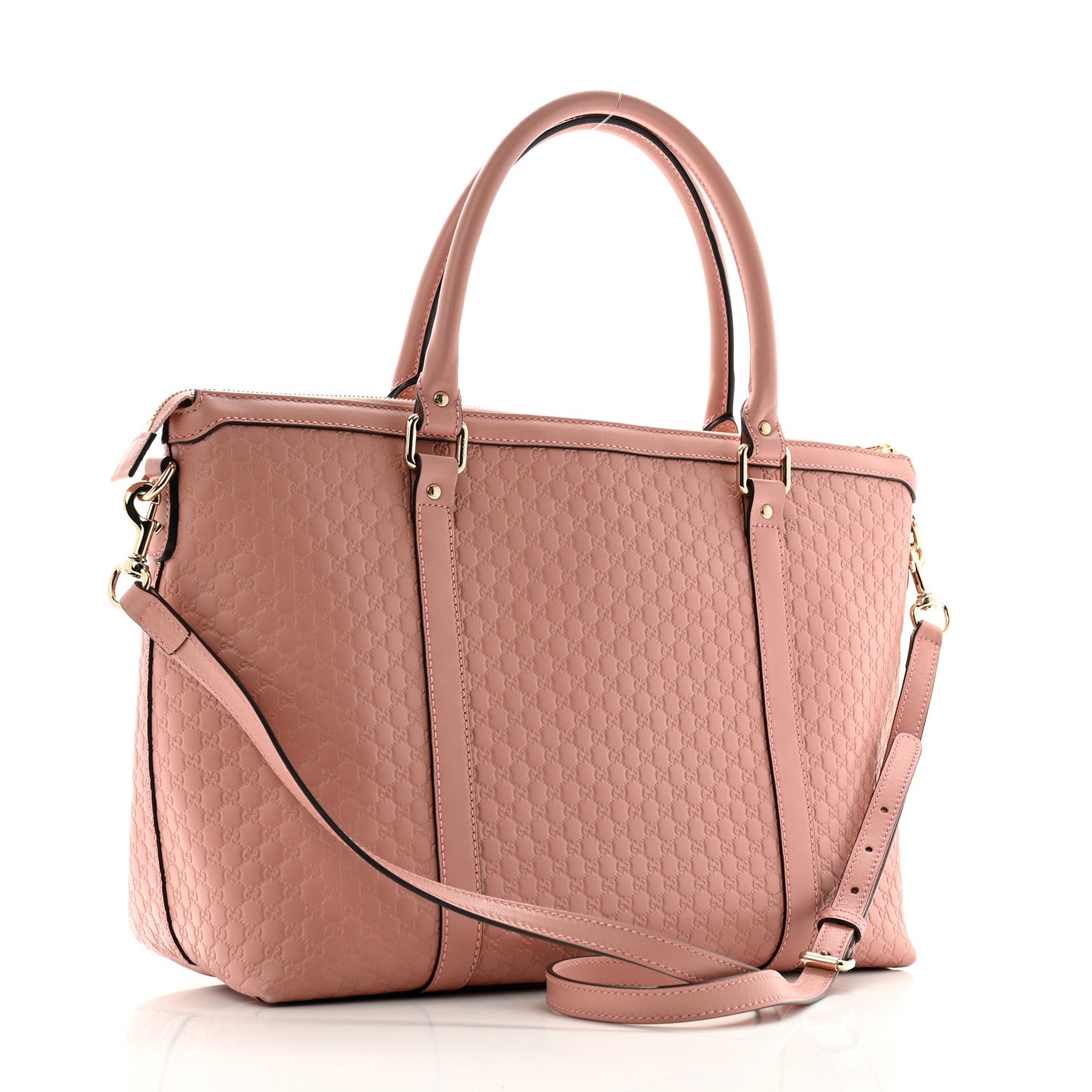 Gucci Soft Microguccissima Medium Zippered Satchel Soft Pink 3 of 13