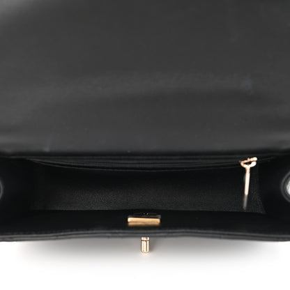 Chanel Lambskin Quilted Mini Top Handle Rectangular Flap Black 5 of 11